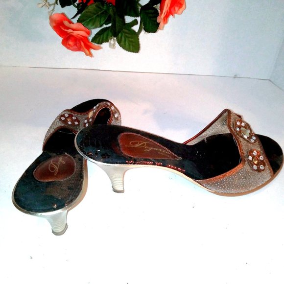 Dezario Italian Stacked Heel Mules Size 41 - Picture 5 of 13